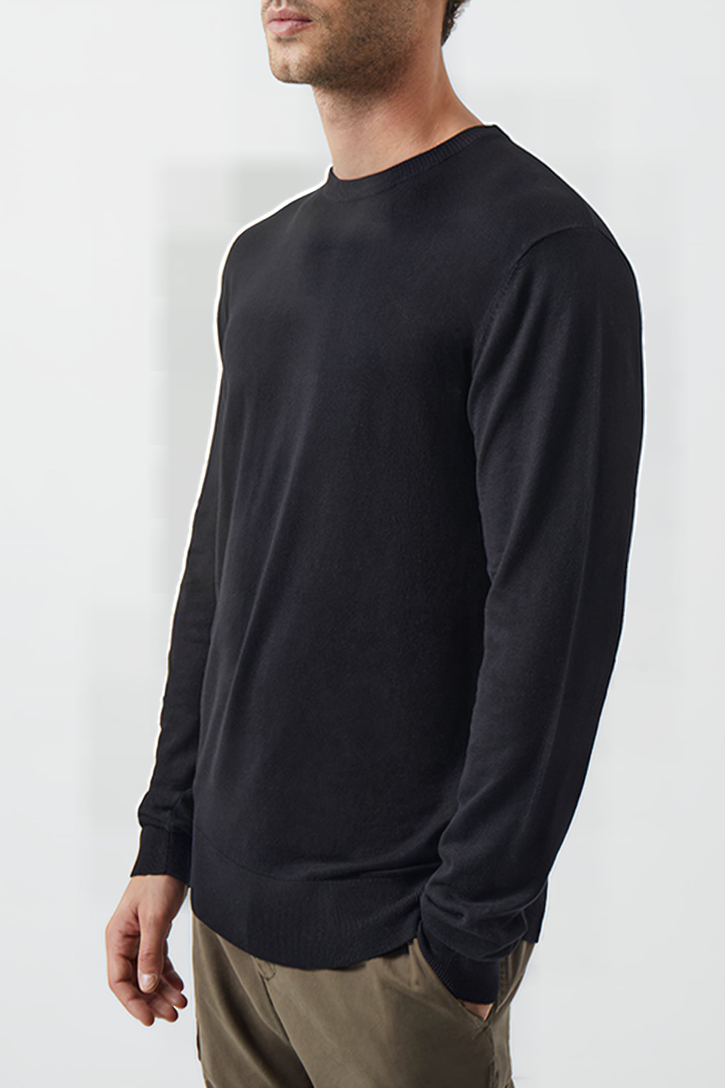 CREW NECK KNIT JUMPER BLACK 4
