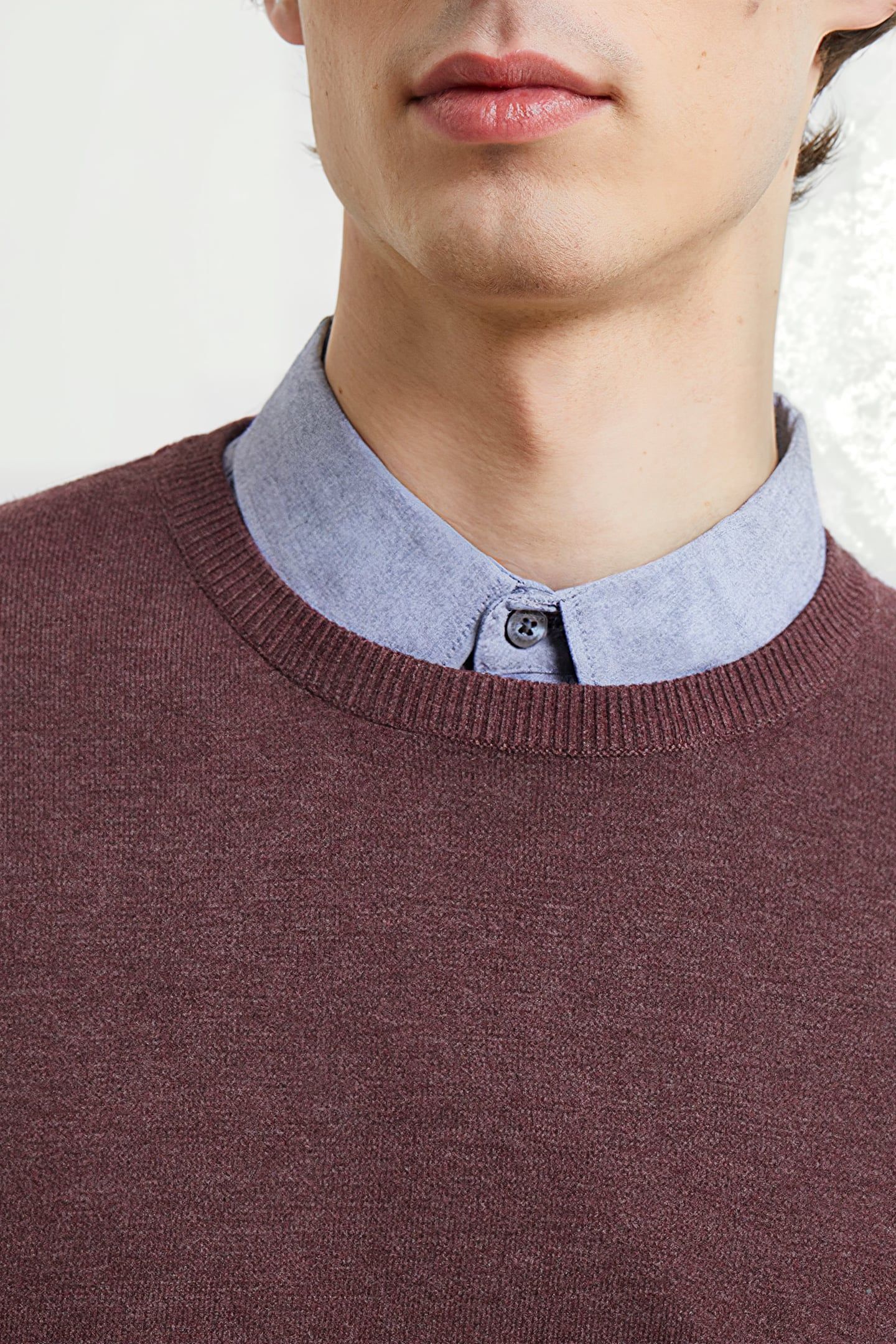 CREW NECK KNIT JUMPER BORDEAUX MEL 4
