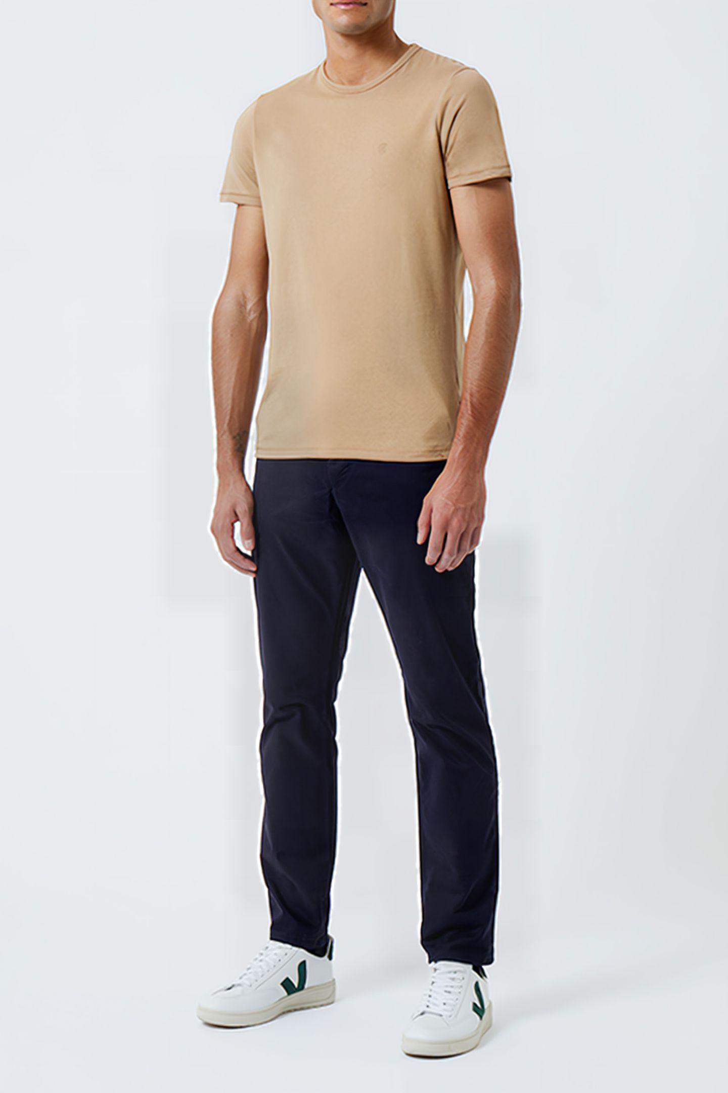 CREW NECK SHORT SLEEVE T-SHIRT CAMEL 1