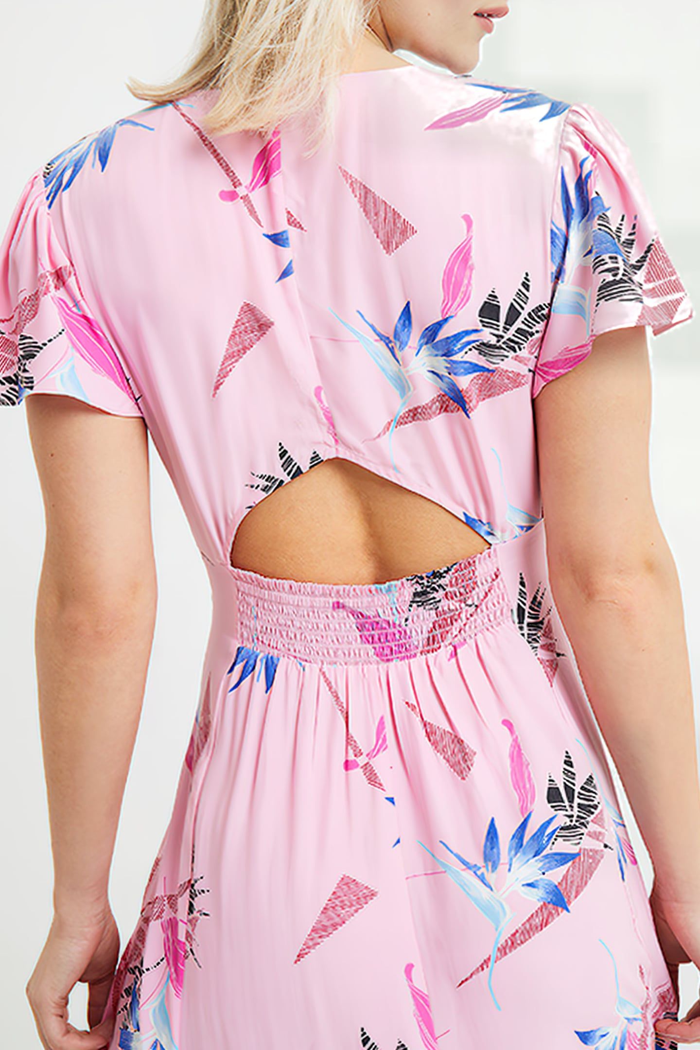 EUGINE ECO DELPHINE DRAPE MIDI DRESS SEA PINK 4