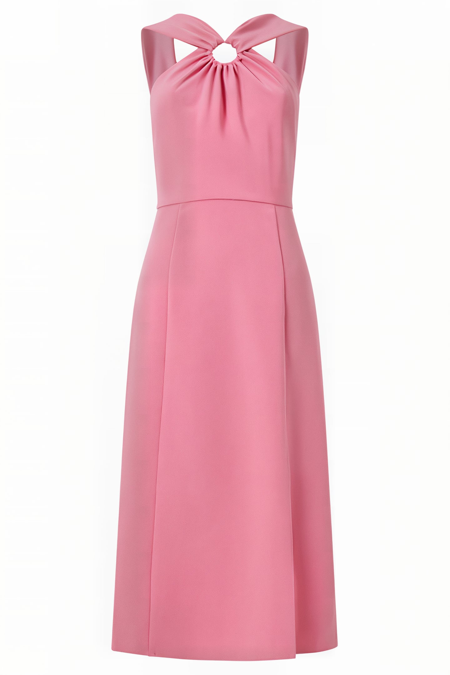ECO CREPE RING HALTERNECK DRESS CAMELLIA ROSE 3