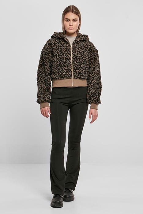 LADIES SHORT OVERSIZED AOP SHERPA JACKET DARKTAUPELEO 3