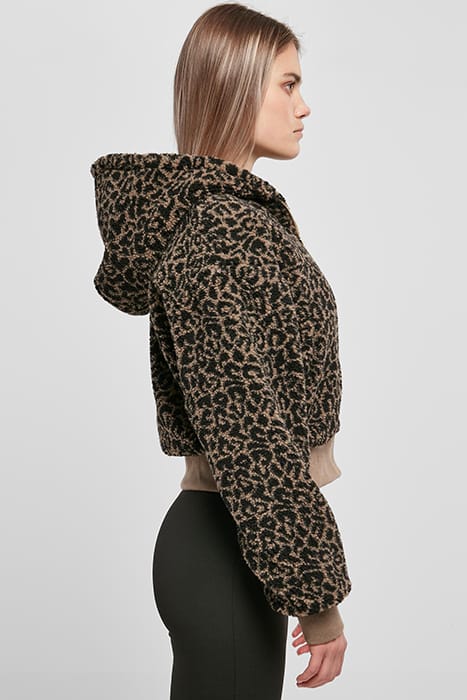LADIES SHORT OVERSIZED AOP SHERPA JACKET DARKTAUPELEO 7