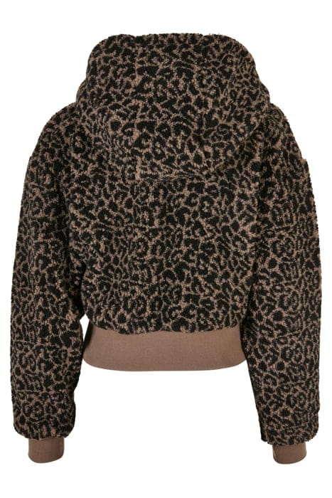 LADIES SHORT OVERSIZED AOP SHERPA JACKET DARKTAUPELEO 5