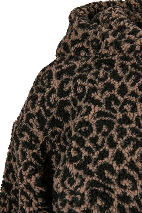 LADIES SHORT OVERSIZED AOP SHERPA JACKET DARKTAUPELEO 9