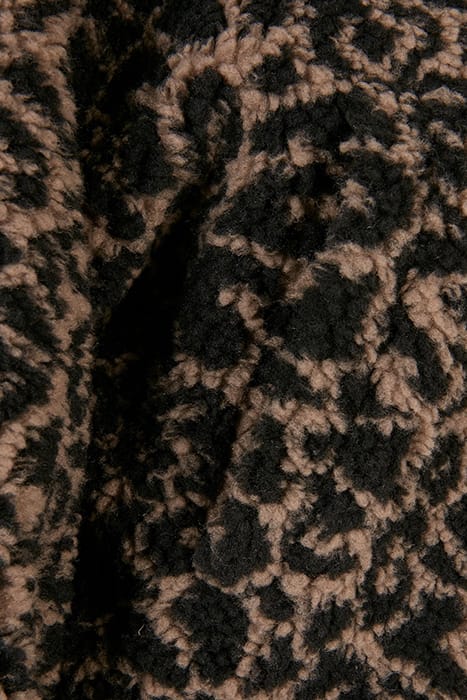 LADIES SHORT OVERSIZED AOP SHERPA JACKET DARKTAUPELEO 10