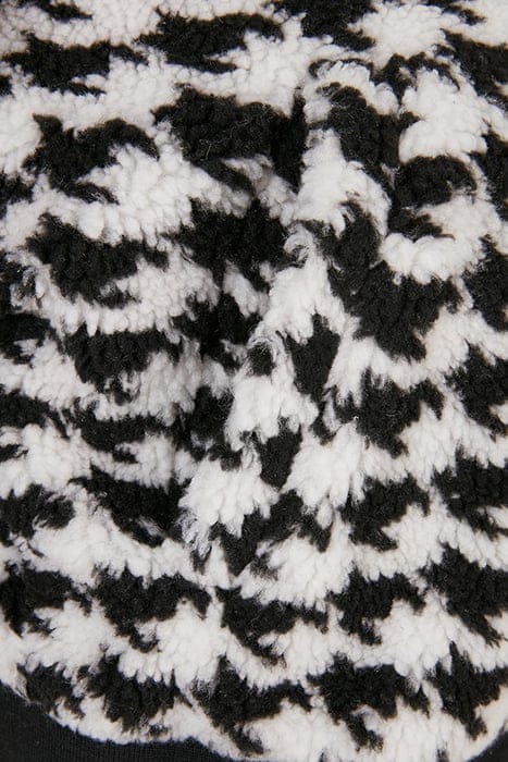 LADIES SHORT OVERSIZED AOP SHERPA JACKET BLACKHOUNDSTOOTH 10