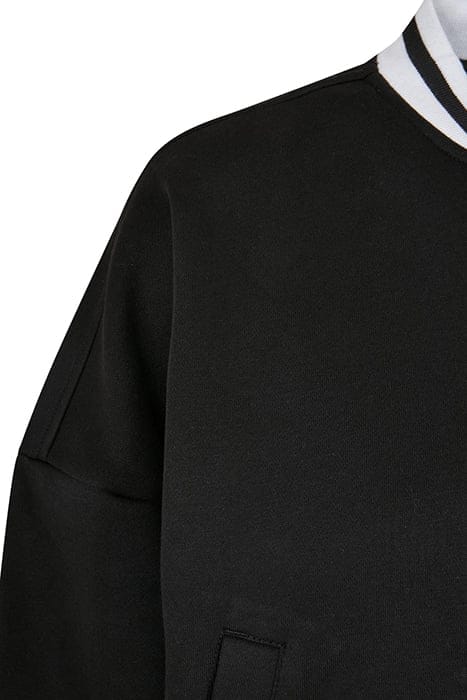 LADIES OVERSIZED COLLEGE SWEAT JACKET BLACK 9