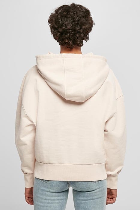 LADIES HEAVY TERRY GARMENT DYE HOODY PINK 2