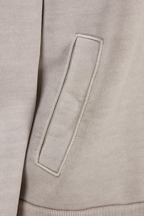LADIES HEAVY TERRY GARMENT DYE HOODY WARMGREY 10