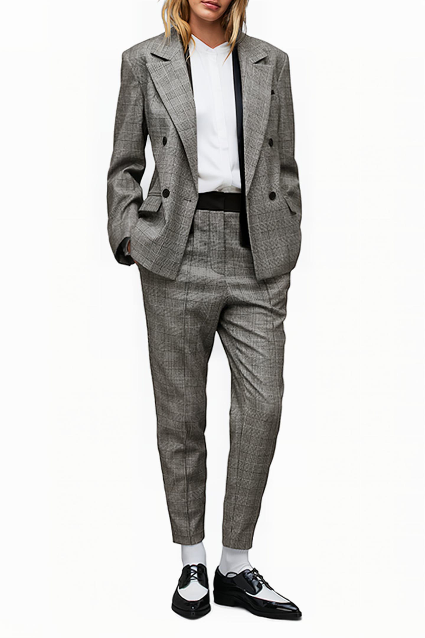 BEA CHECK TROUSER GREY 2