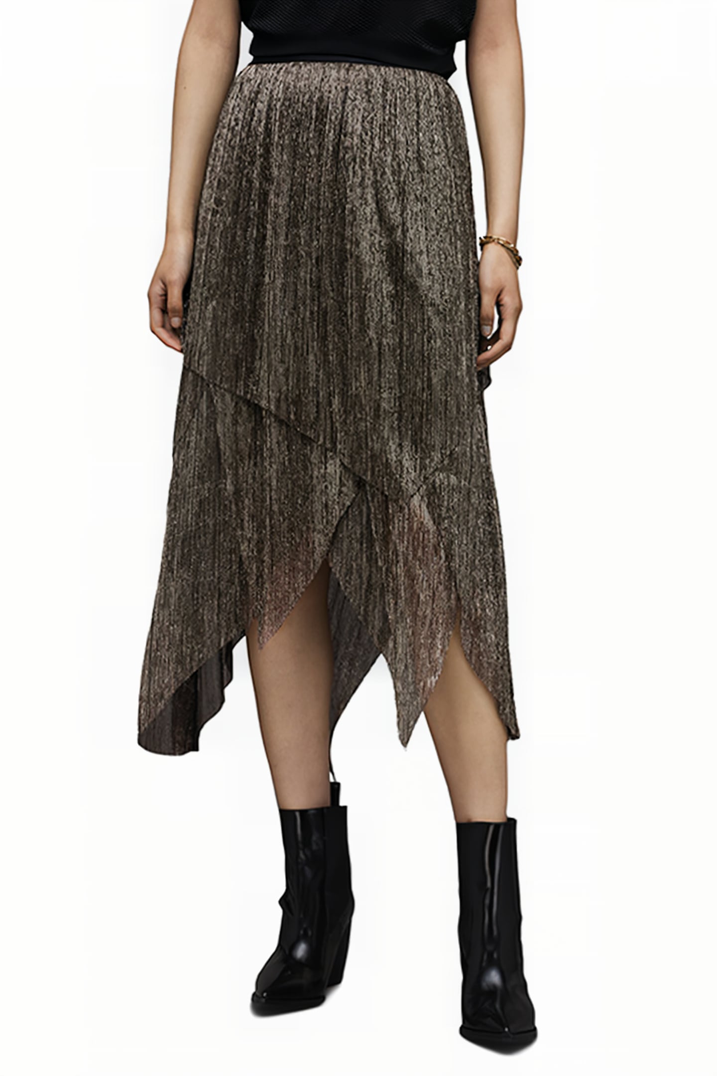 VEENA SKIRT BLACK GOLD 1