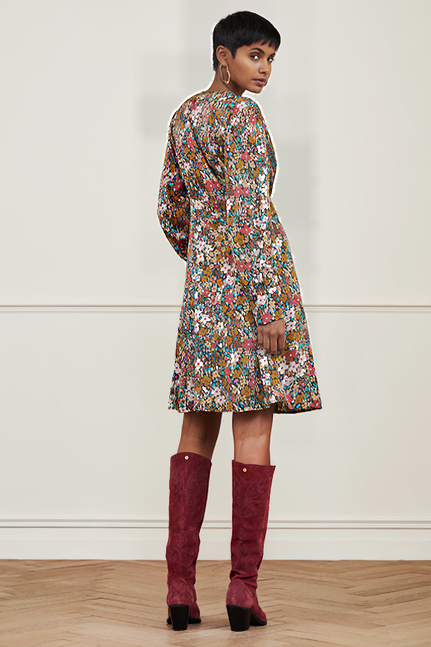 LYNN SHORT CATO DRESS BLACK/RA RA RASPBERR 2