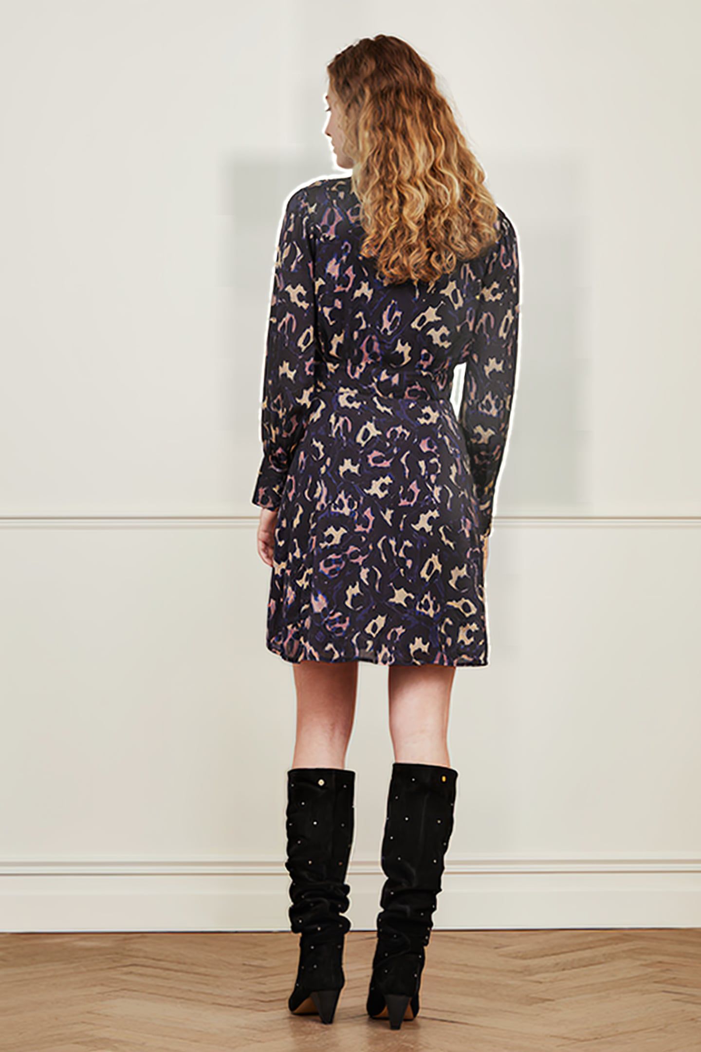 LYNN SHORT INDI DRESS BLACK/CLASSY CAMEL 2