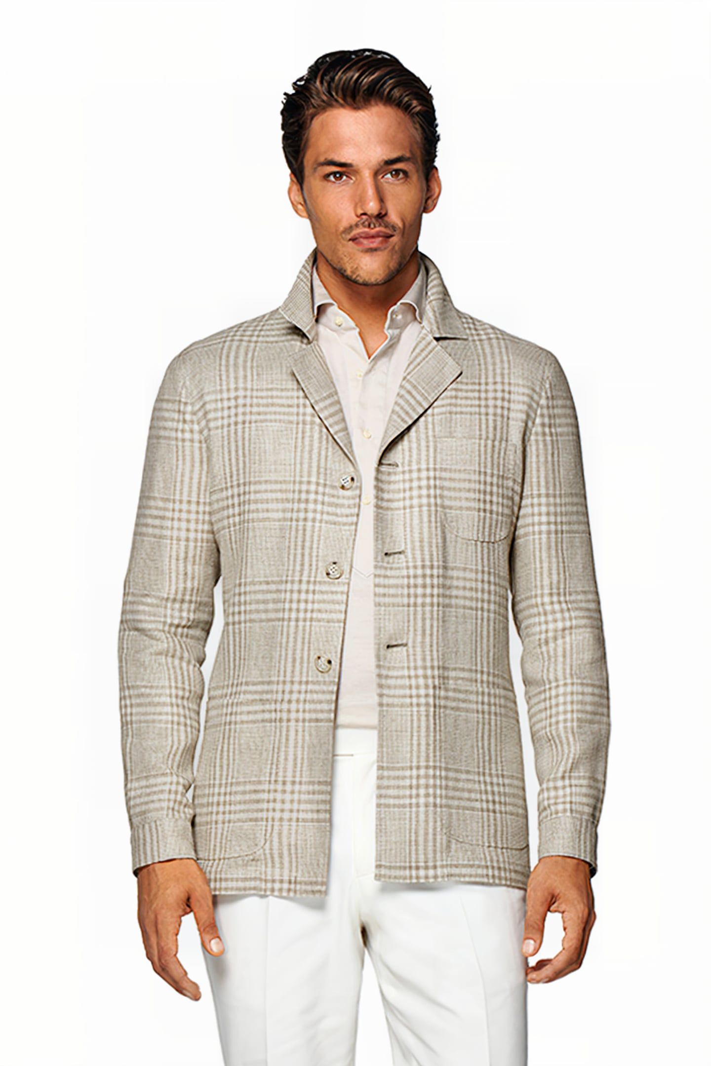 LIGHT BROWN CHECKED GREENWICH SHIRT-JACKET LIGHT BROWN 1