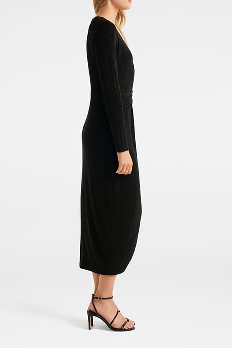ERICA WRAP GLITTER MIDI DRESS BLACK 4
