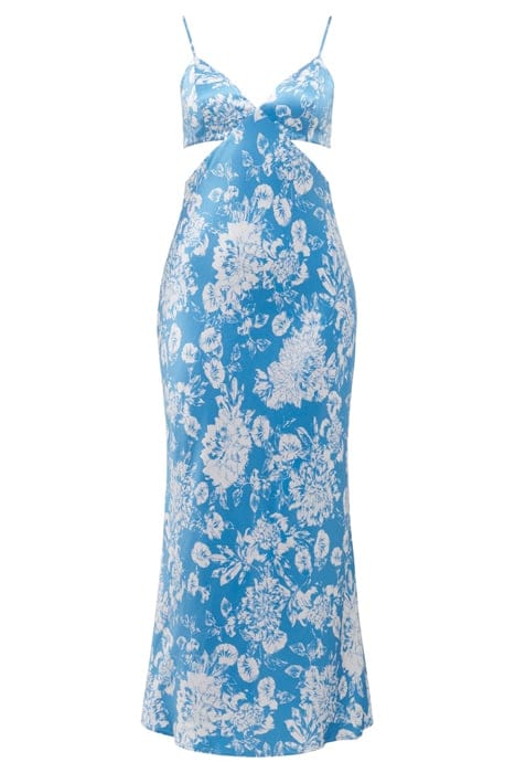 ANGELIQUE SATIN CUT OUT DRESS FLOCKHART FLORAL 3