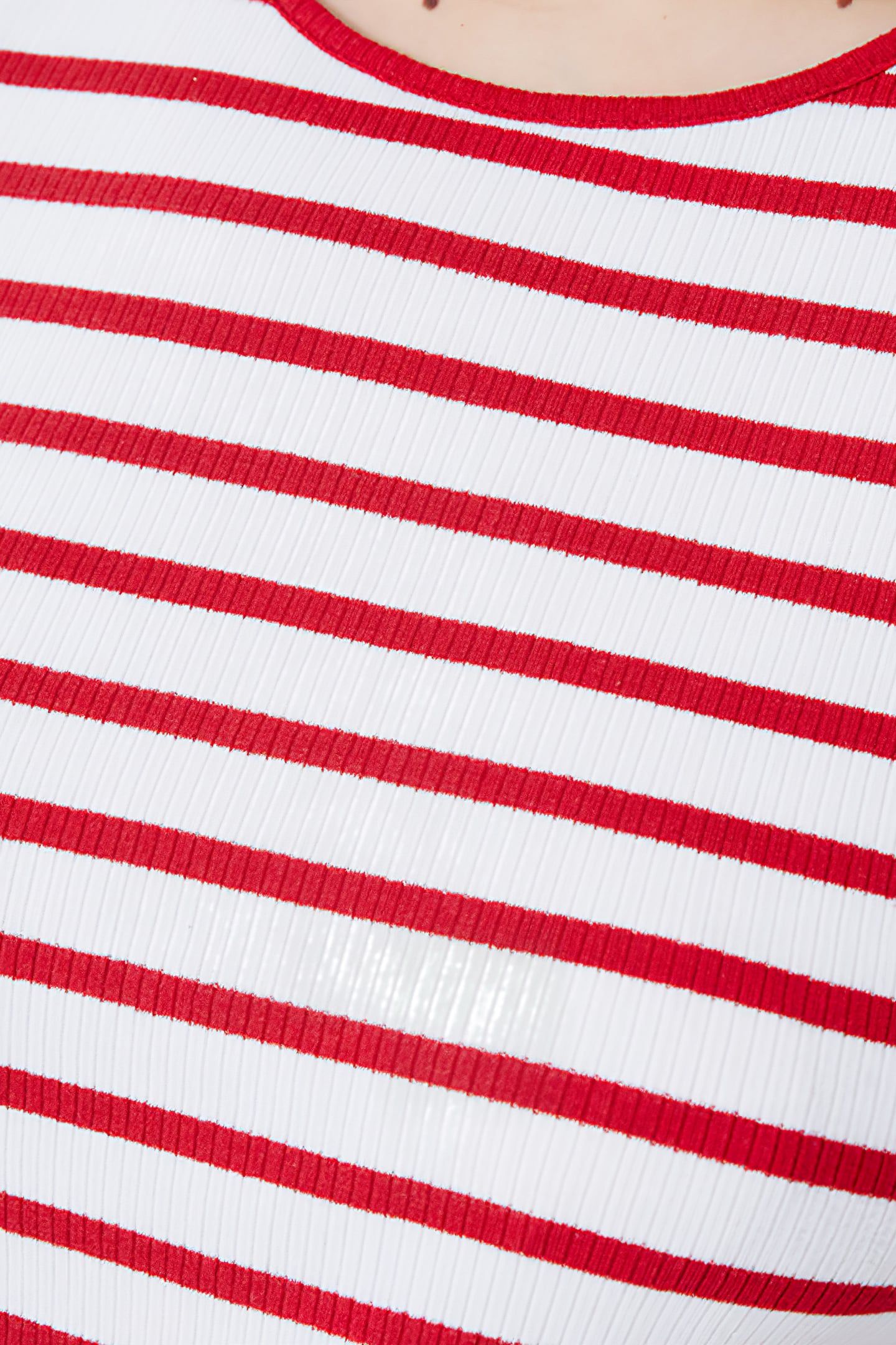 STRIPE RIB DRESS MIDI POPPY/WHITE 4
