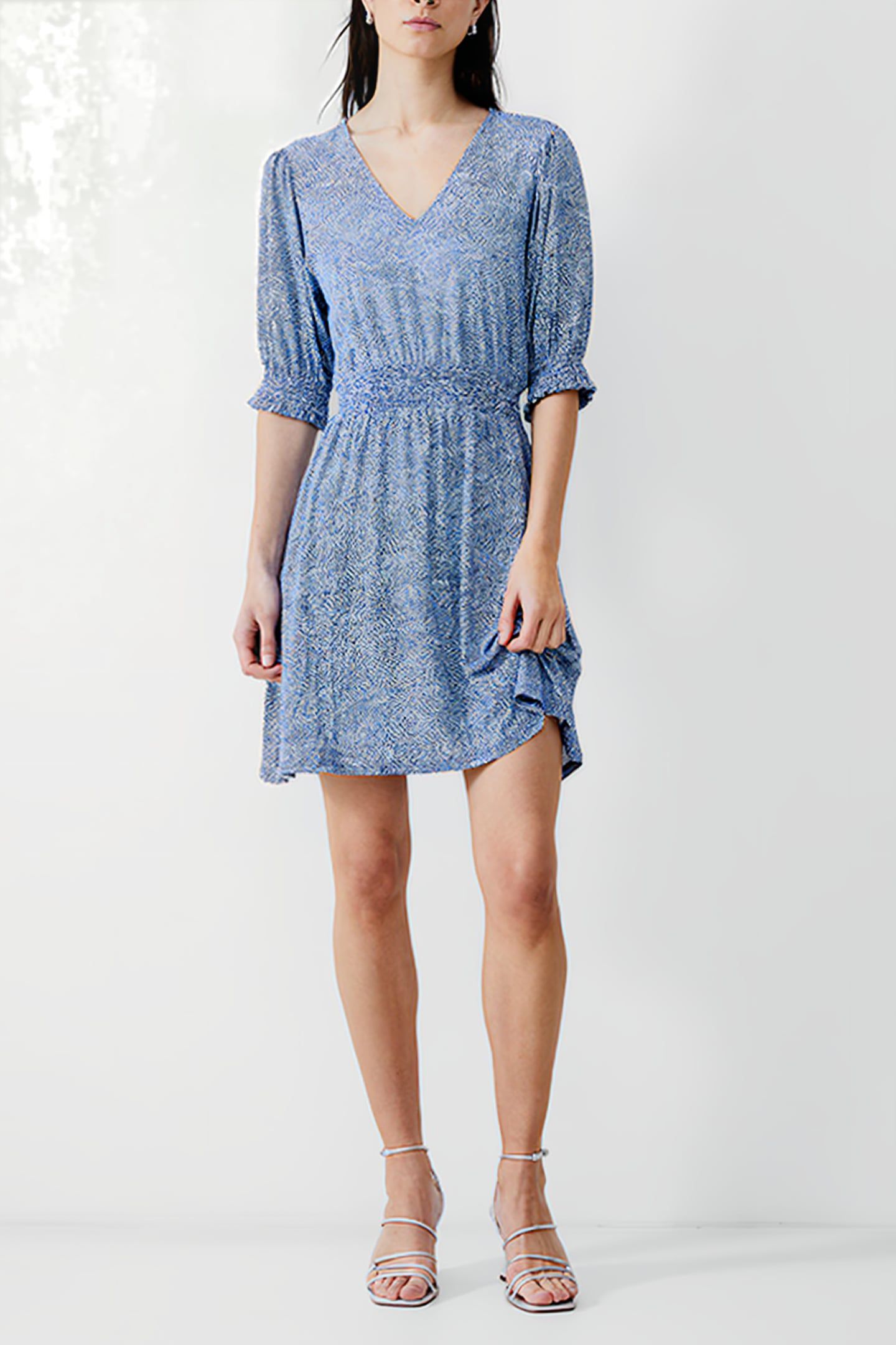 BERNICE SHIRRED DRESS SHORT PLACIDBLUE/DKNVY/WHT 2
