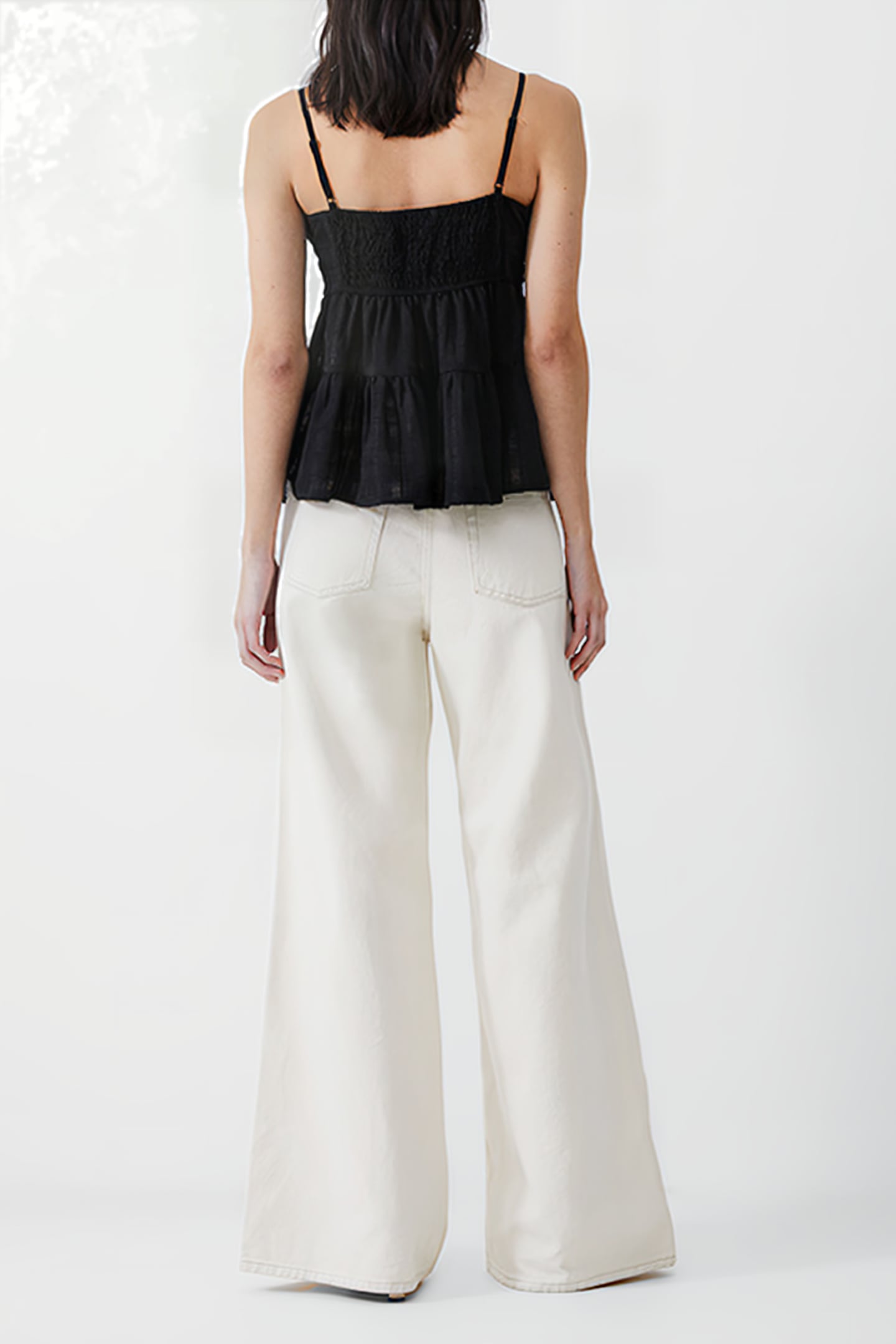 STRAPPY PANELLED CAMI TOP BLACK 3