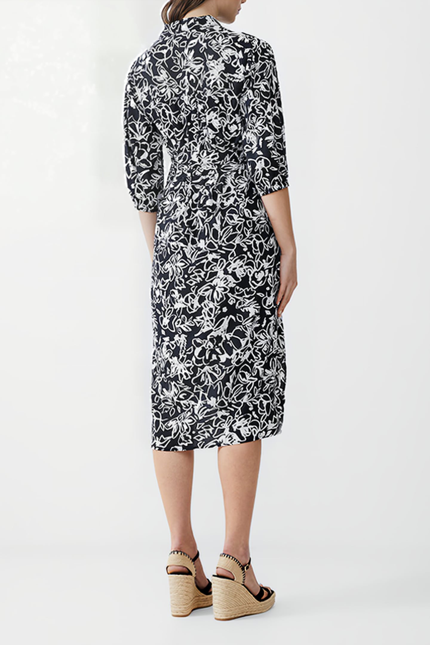FAYOLA SHIRT DRESS MIDI BLACK/WHITE 3