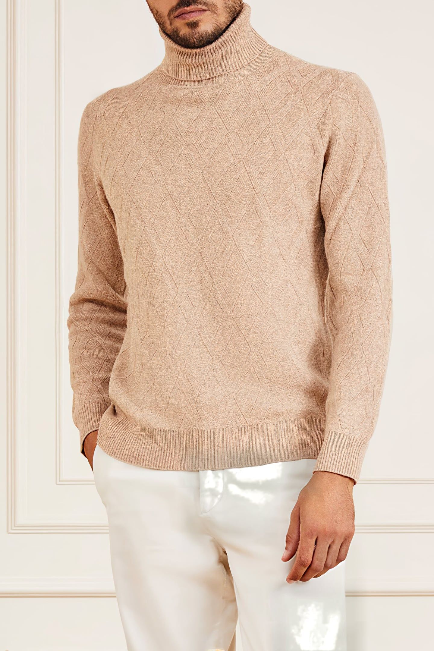 GUESS ECO LS TN RHOMBUS STITCH HERB TAN 1