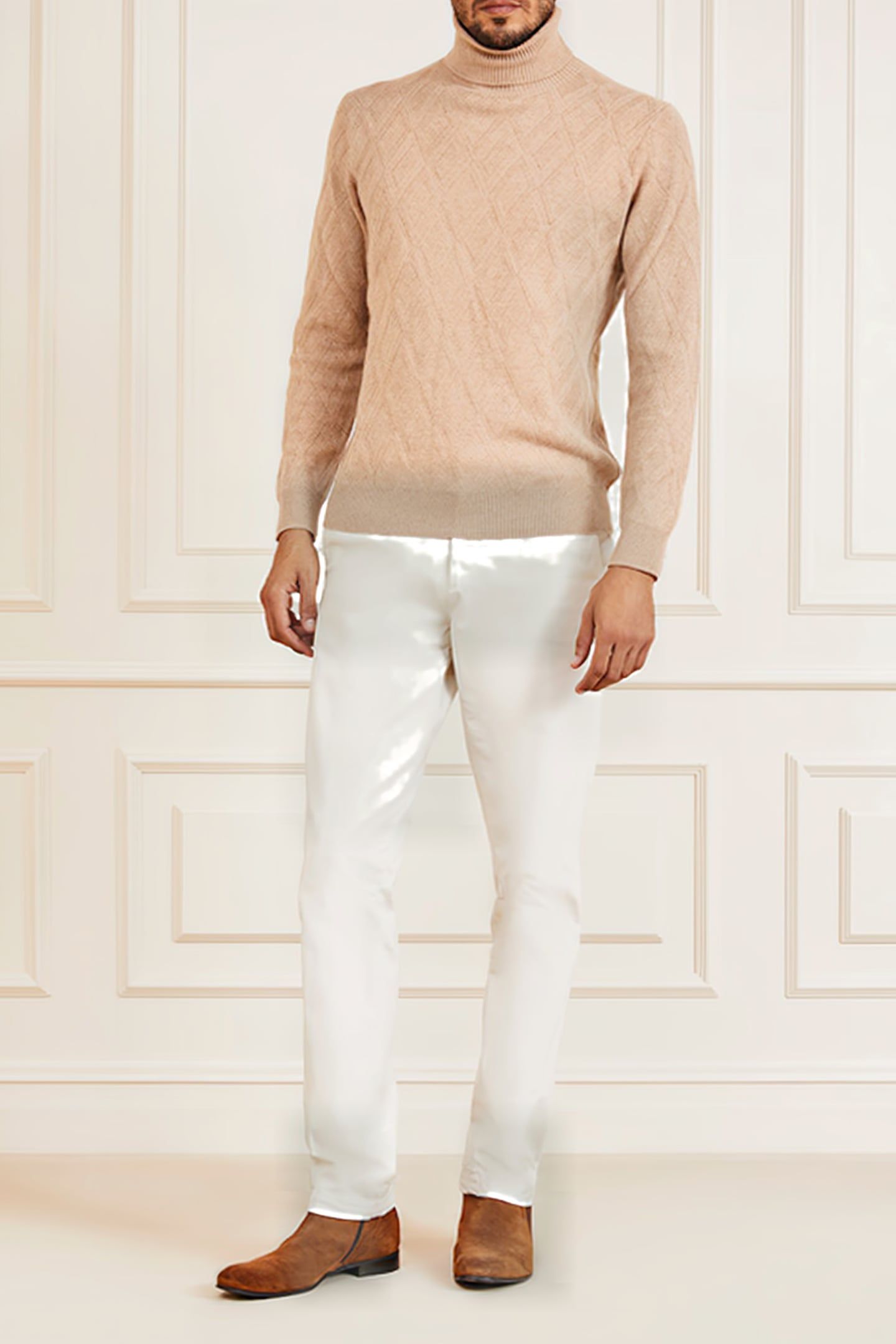 GUESS ECO LS TN RHOMBUS STITCH HERB TAN 3