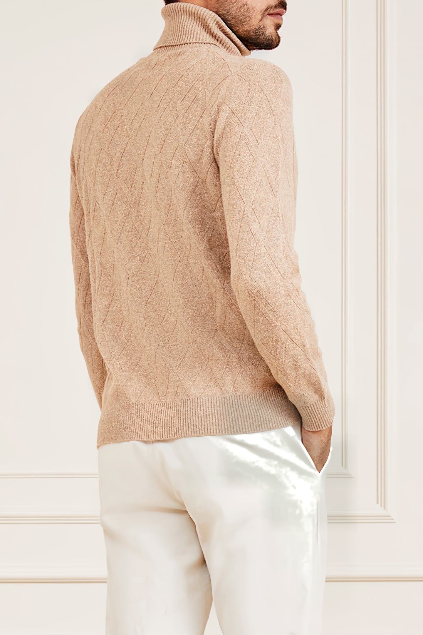 GUESS ECO LS TN RHOMBUS STITCH HERB TAN 2