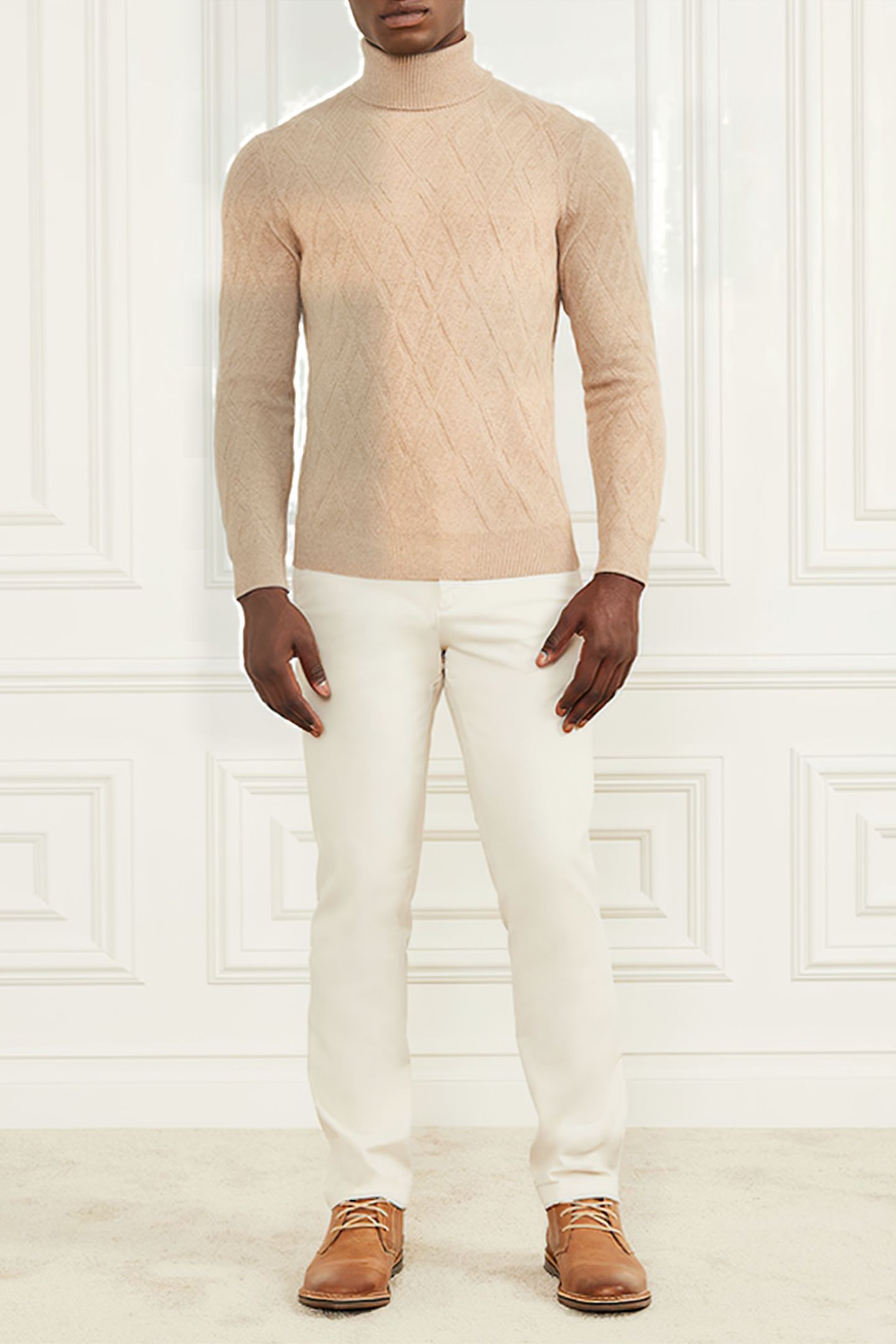 GUESS ECO LS TN RHOMBUS STITCH HERB TAN 7