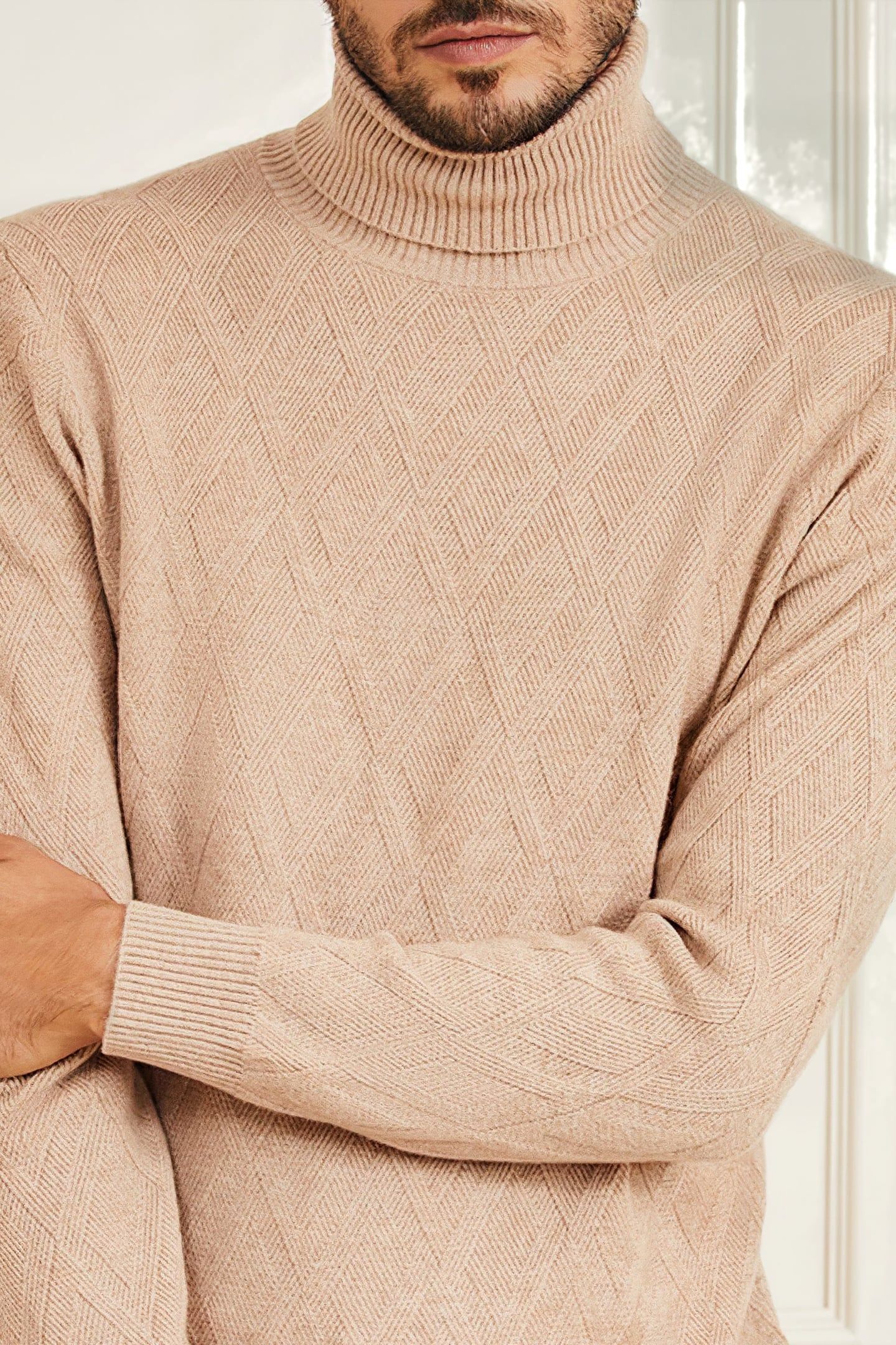 GUESS ECO LS TN RHOMBUS STITCH HERB TAN 9