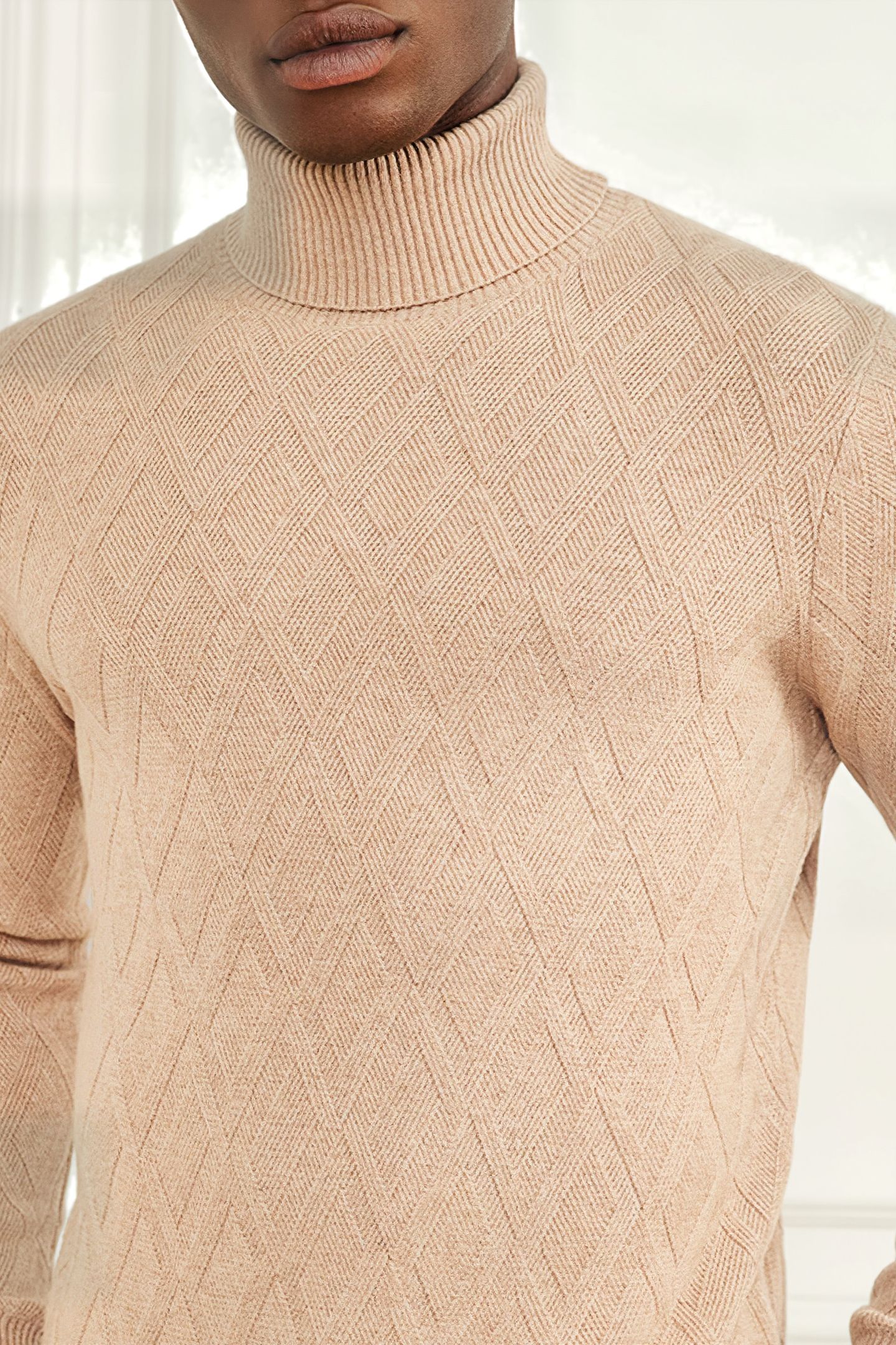 GUESS ECO LS TN RHOMBUS STITCH HERB TAN 10