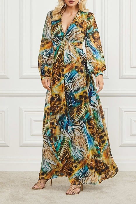 MARCIANO BY GUESS URSULA GOWN SOLID EUTOPIA MAXI DRESS PRINT 1
