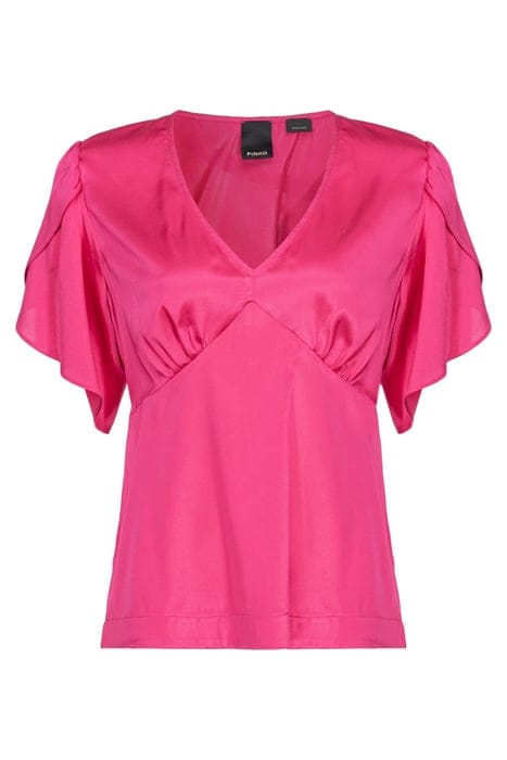 WILLIAMSON BLUSA SATIN STRETCH FUCHSIA PURPLE 1