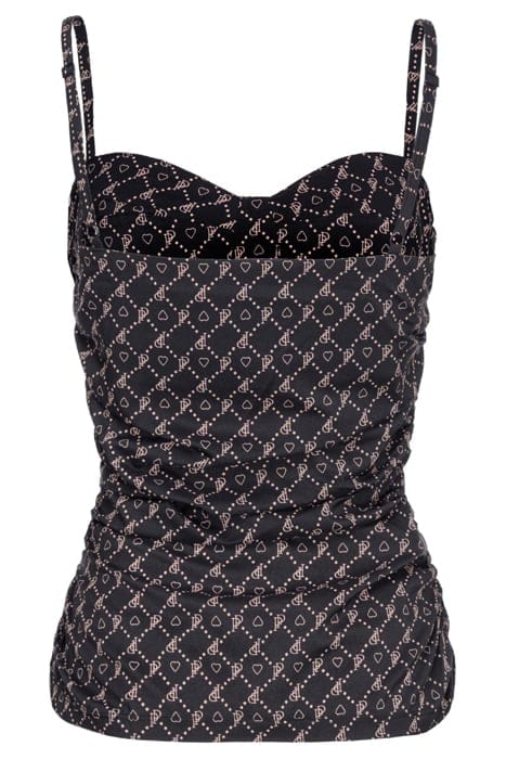 GELSOMINO CANOTTA GEORGETTE ST BLACK/NUDE 2