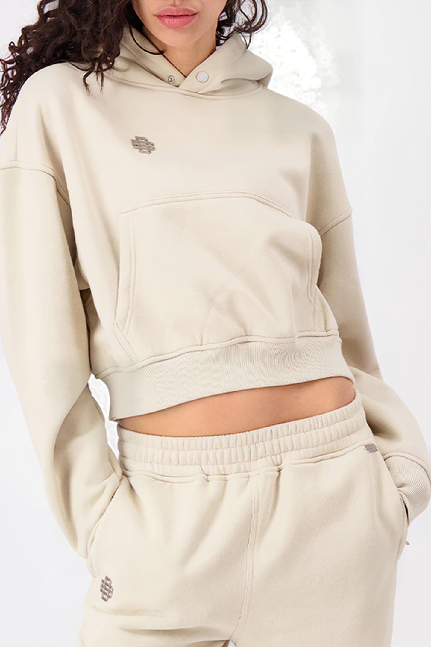 MONOGRAM HOODY SAND 1