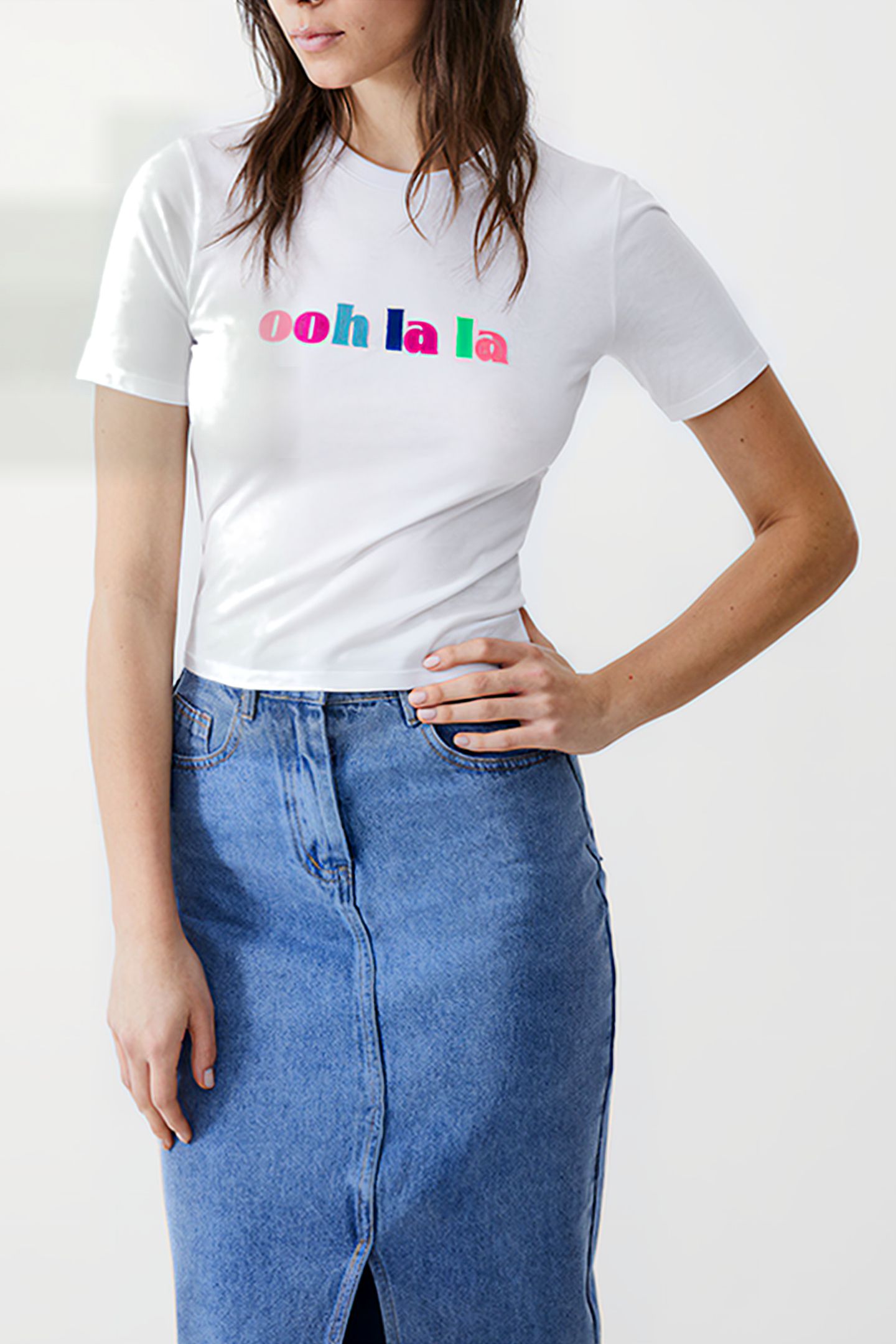 OOH LA LA FITTED TEE WHITE 1