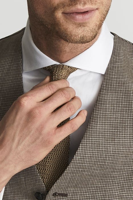 DOME SIX BUTTON WAISTCOAT — PUPPYTOOTH BROWN 5