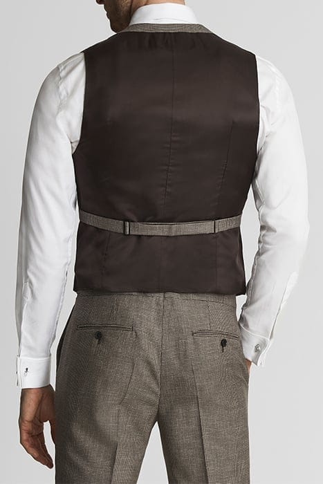 DOME SIX BUTTON WAISTCOAT — PUPPYTOOTH BROWN 2