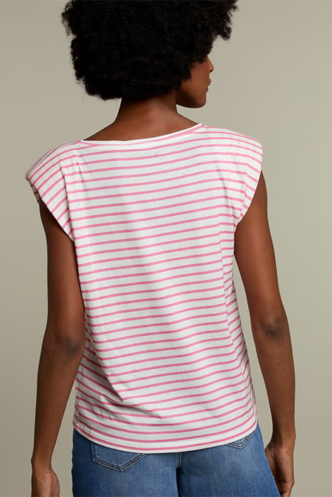 PINK STRIPED TOP WITH SHOULDER PADS 2
