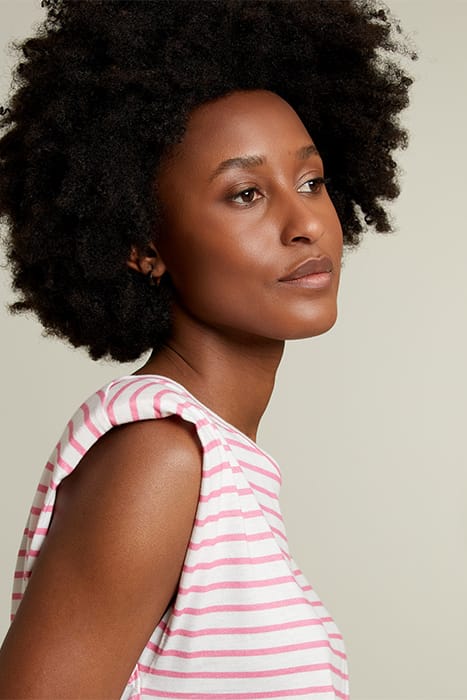 PINK STRIPED TOP WITH SHOULDER PADS 4