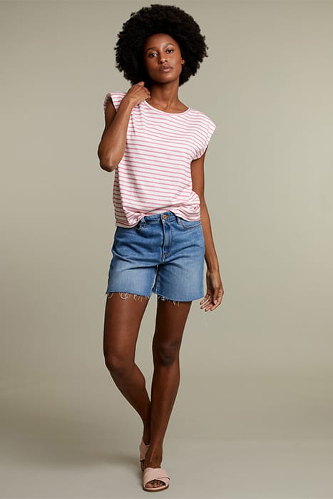 PINK STRIPED TOP WITH SHOULDER PADS 3