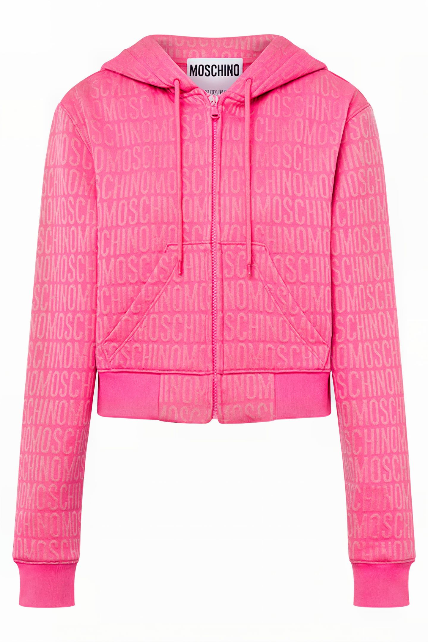 ALLOVER LOGO SHORT SWEATSHIRT FUCHSIA 3