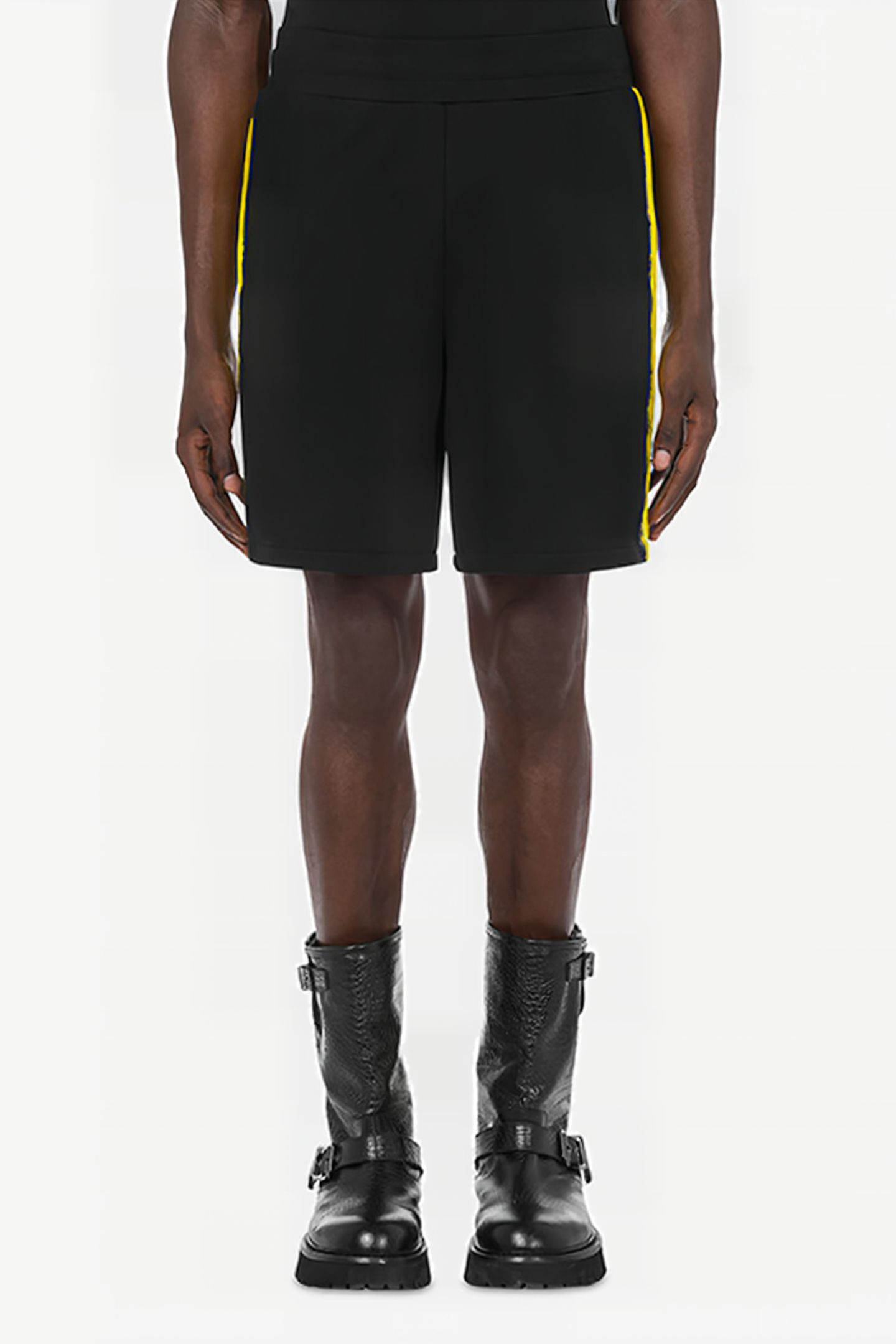 BERMUDA SHORTS IN MOSCHINO PAINT ORGANIC FLEECE BLACK 1