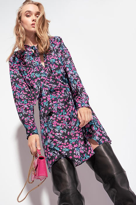 BLENNIO DRESS BLACK/FUCHSIA/LILAC 1