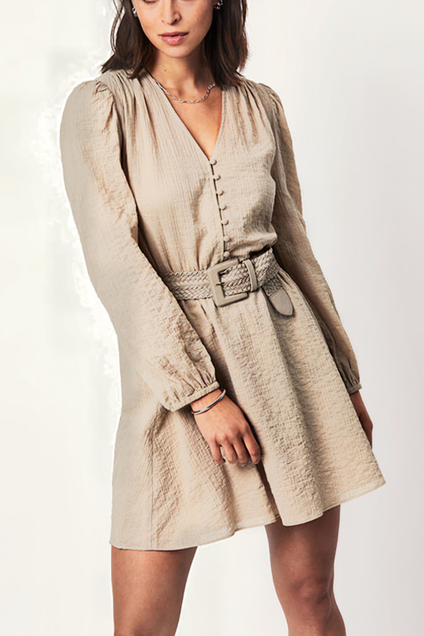D6VICHY BOHEMIAN DRESS COBBLESTONE 1
