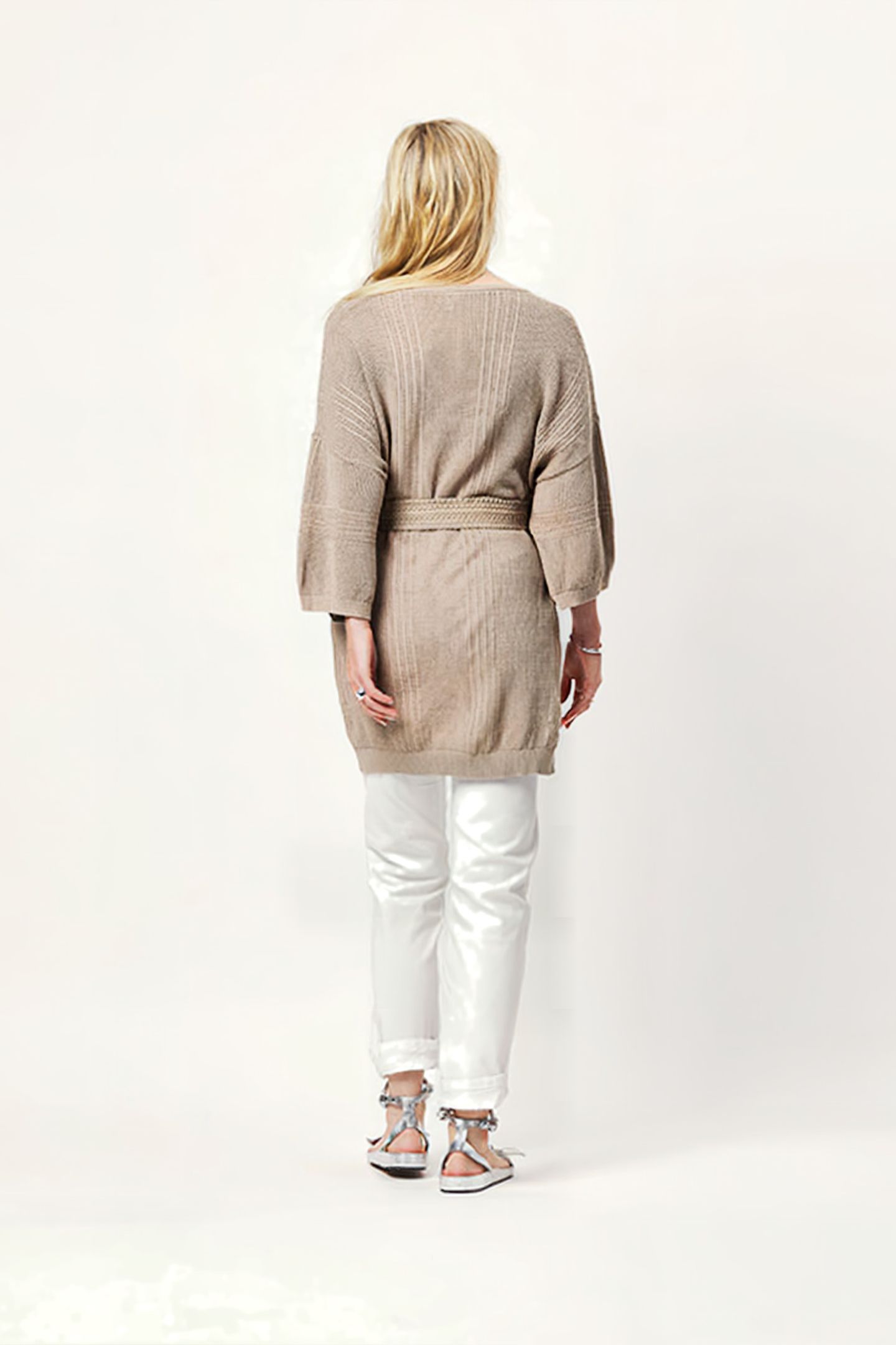 D6NILIANE AJOUR KNIT TUNIC COBBLESTONE 3