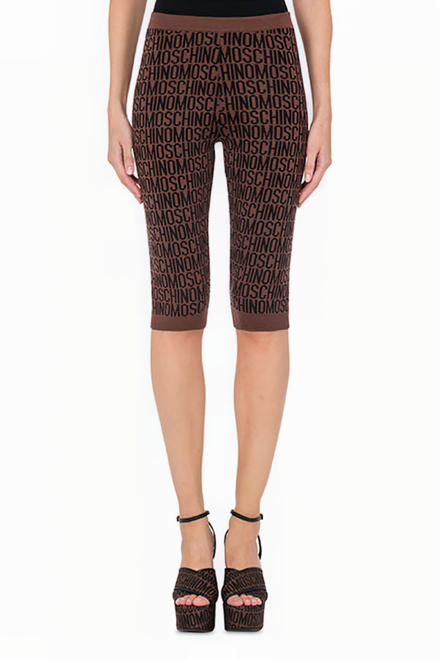 ALLOVER LOGO WOOL LEGGINGS BROWN 1