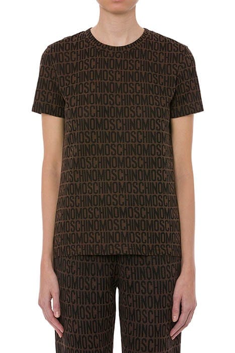 ALLOVER LOGO JERSEY T-SHIRT BROWN 1