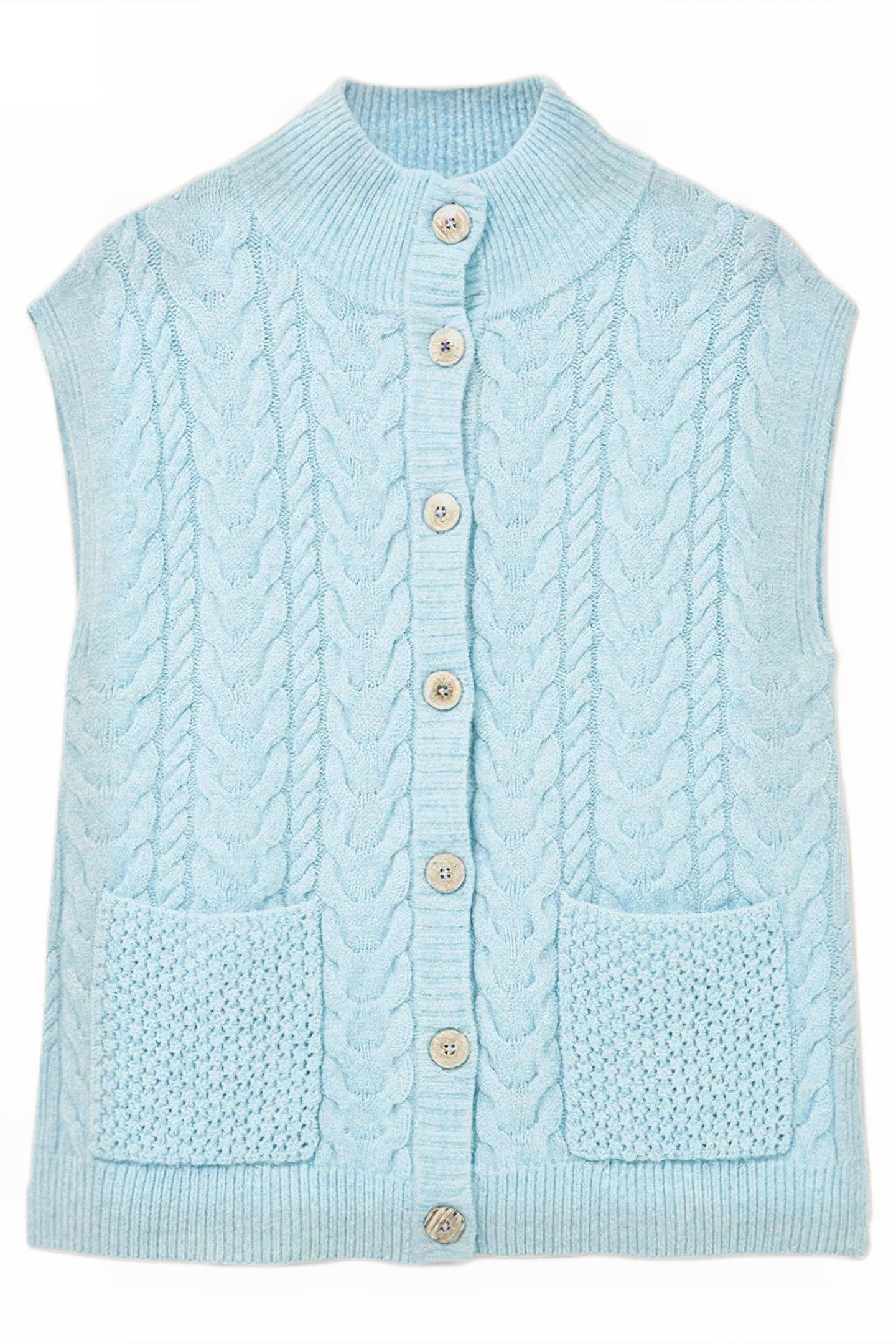 CHESTNUT CABLE POCKET PONCHO LIGHT BLUE 3
