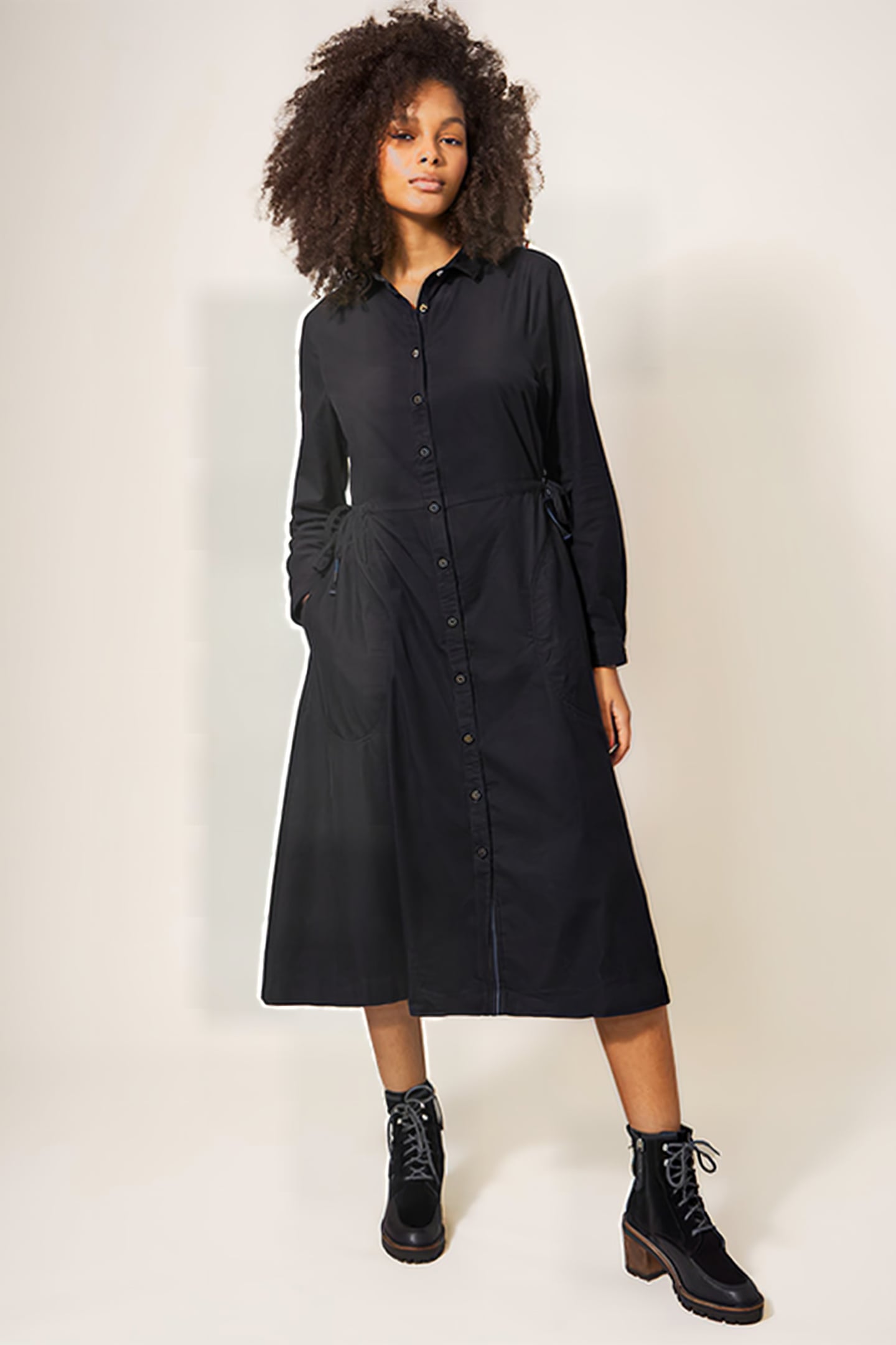 JADE CORD SHIRT DRE PURE BLACK 1